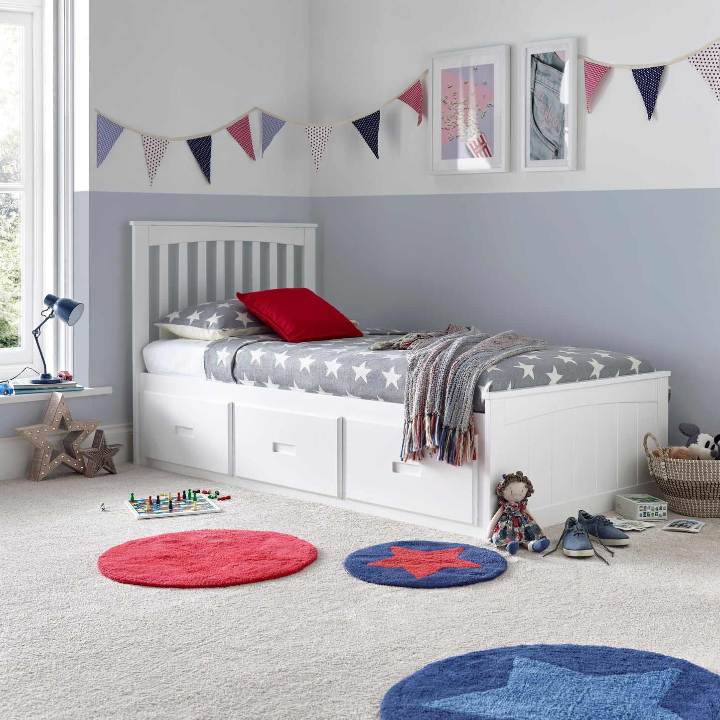 Quest Kids Storage Bed – Wooden Frame with 3 Underbed Drawers