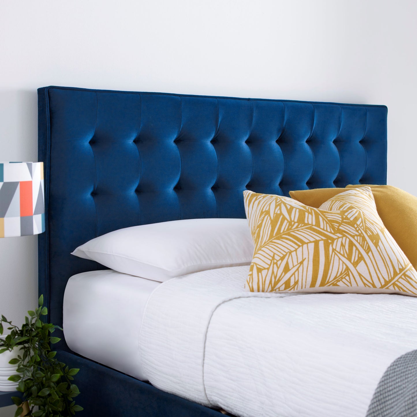 Kingham Velvet Ottoman Bed – Foot-End Storage, Tufted Headboard in Blue, Pink, or Green