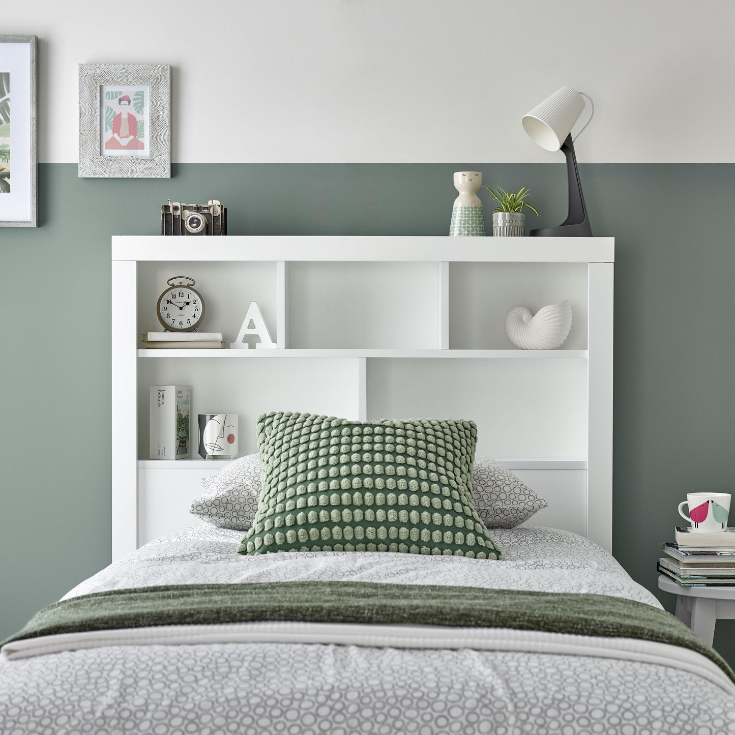 Oscar Single Ottoman Bed with Bookcase Headboard and Side-Opening Storage