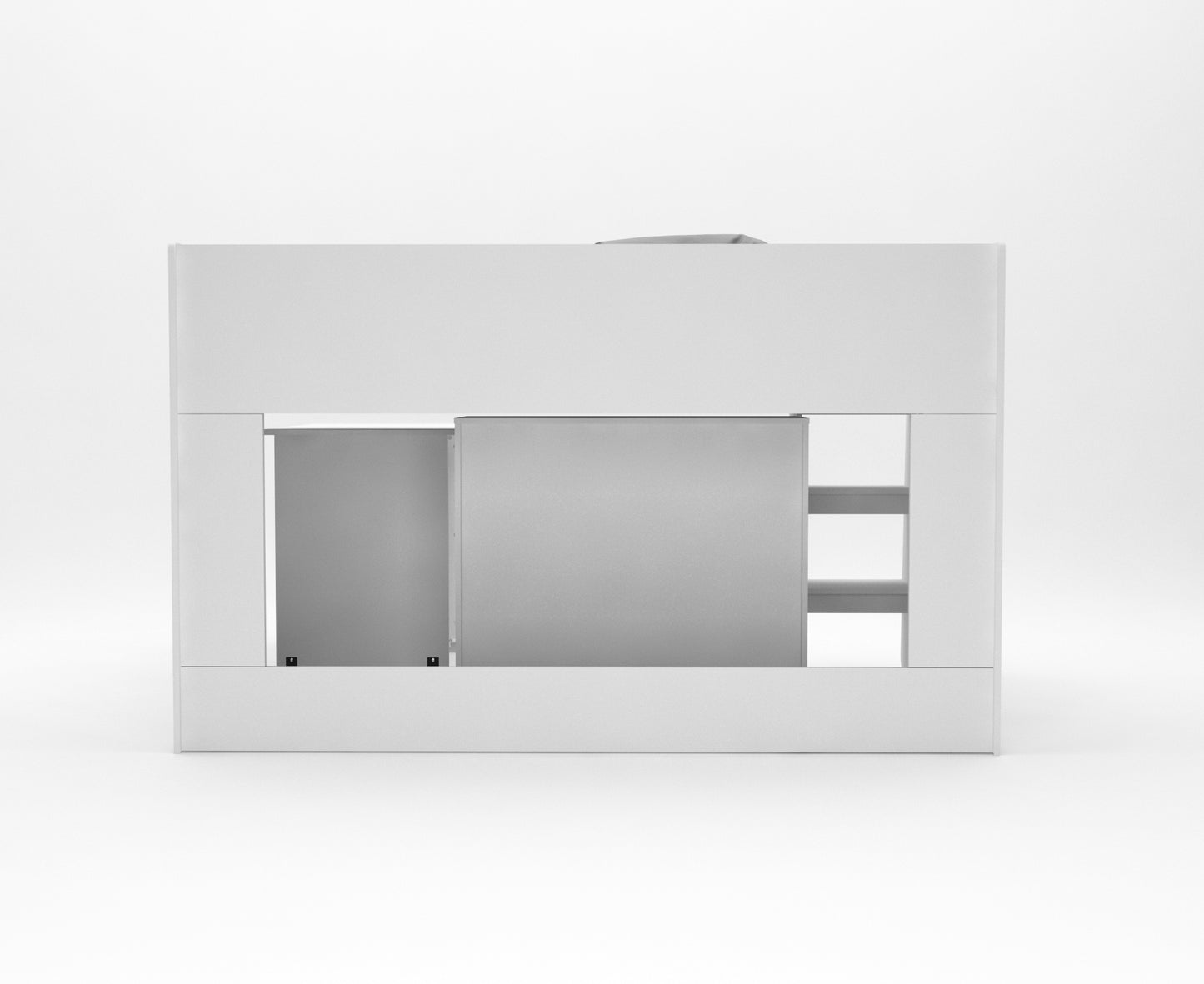 Kudl Storage Mid Sleeper with Desk and Cupboard, White