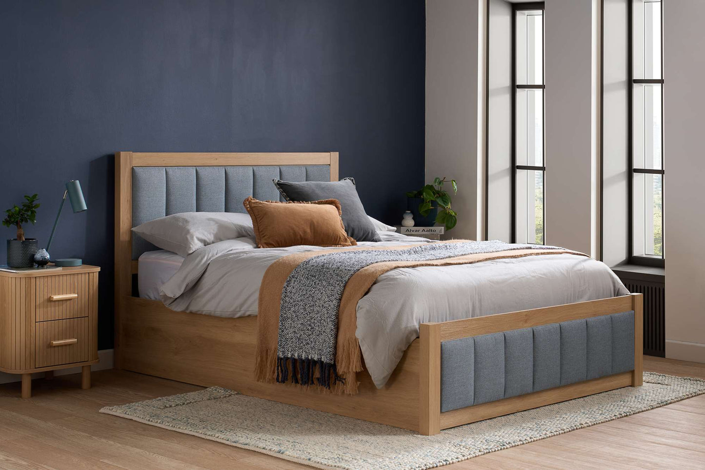 Belmont Ottoman Bed - Oak-Effect Frame & Fabric Upholster