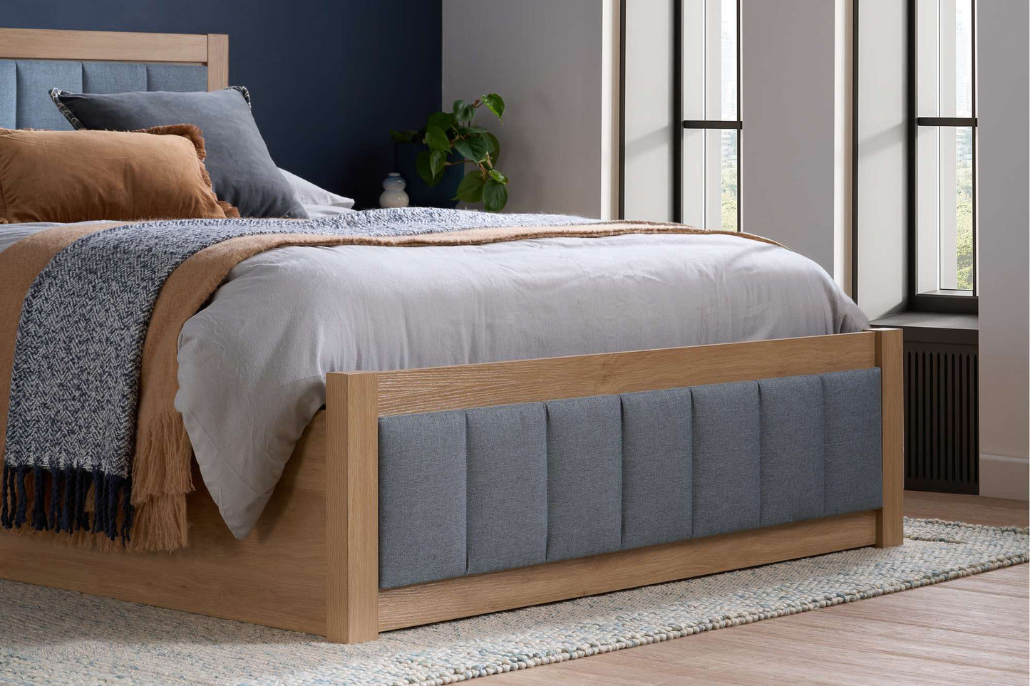 Belmont Ottoman Bed - Oak-Effect Frame & Fabric Upholster