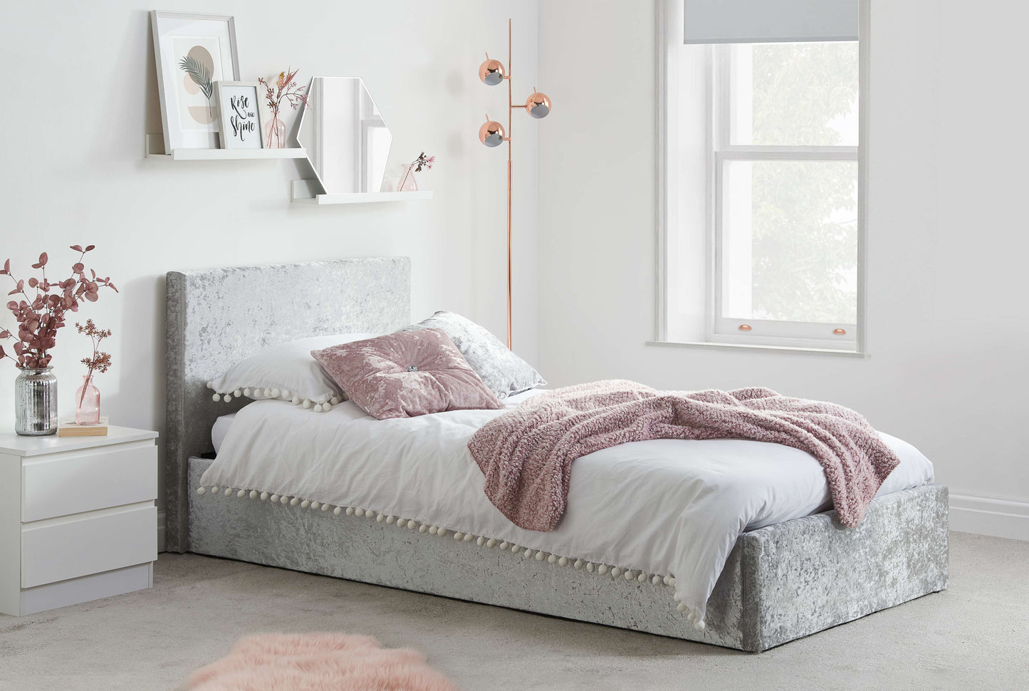 Berlin Fabric Ottoman Bed Frame – Stylish Upholstery, Smart Storage with Sprung Slats