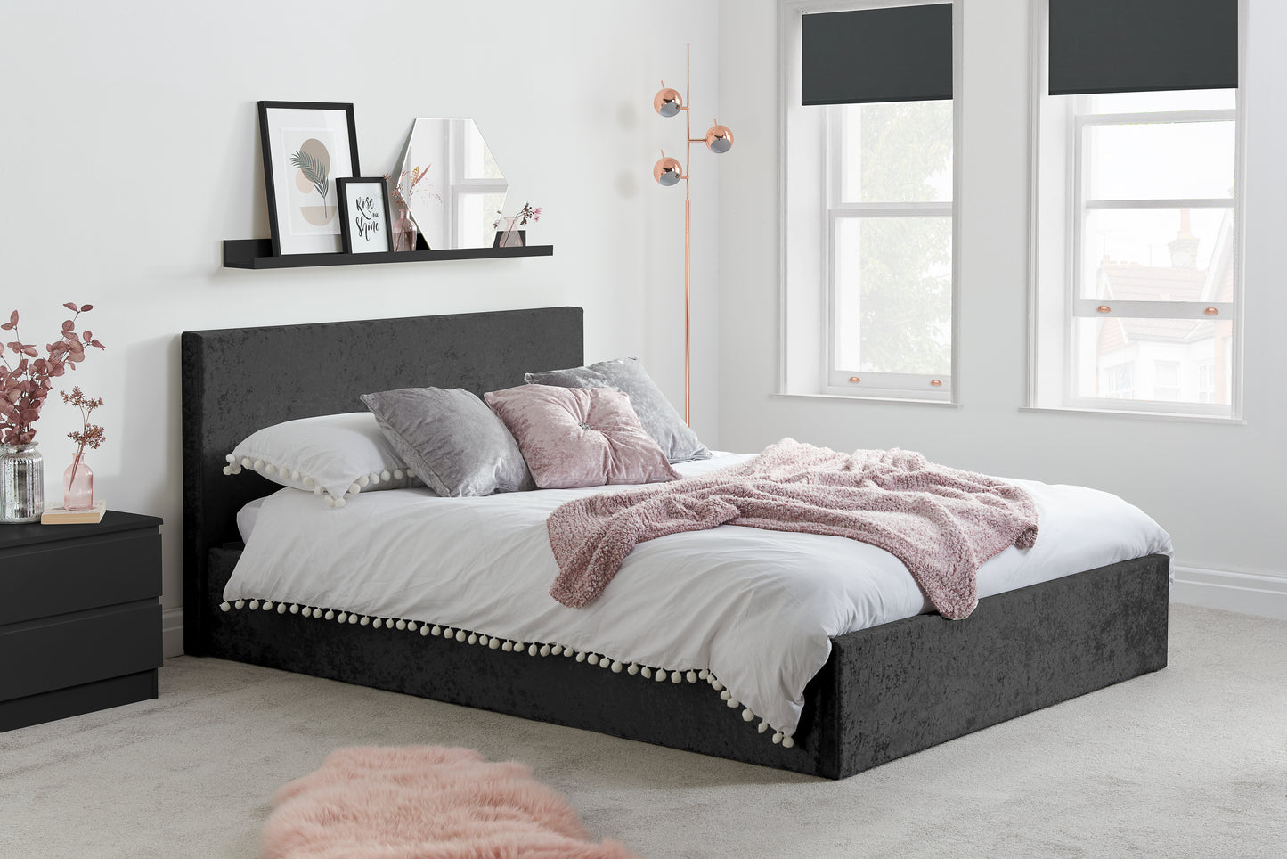 Berlin Fabric Ottoman Bed Frame – Stylish Upholstery, Smart Storage with Sprung Slats