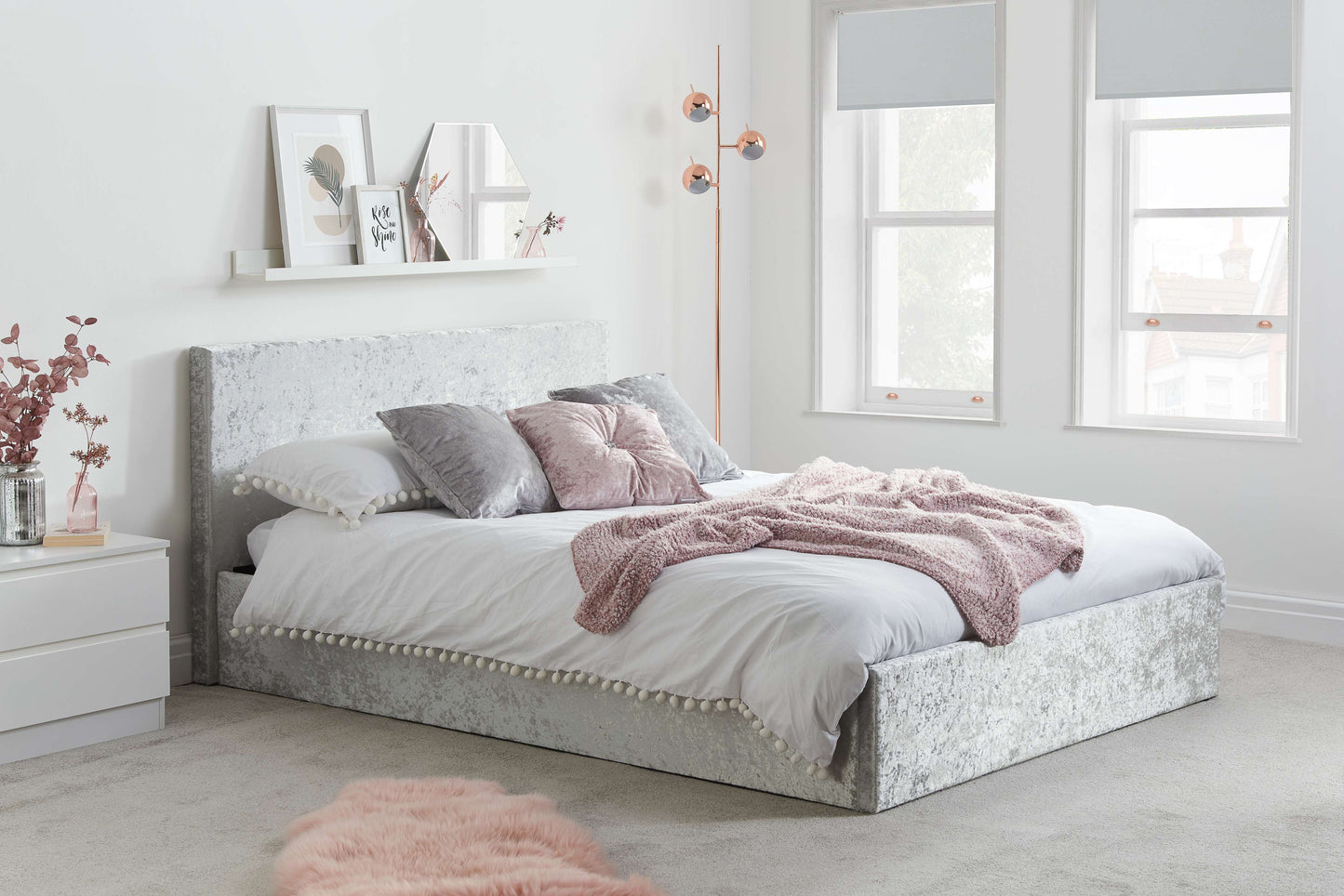 Berlin Fabric Ottoman Bed Frame – Stylish Upholstery, Smart Storage with Sprung Slats