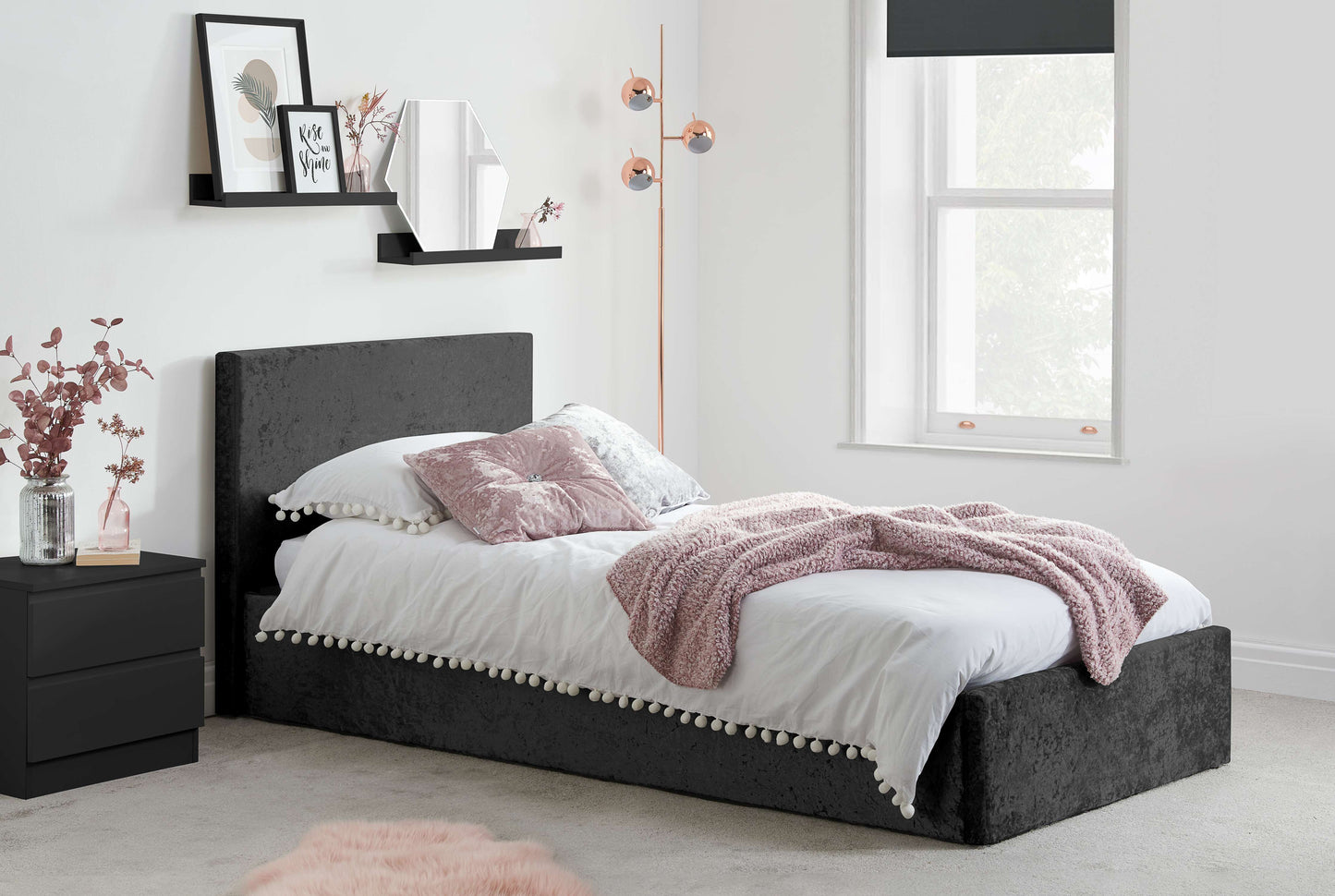 Berlin Fabric Ottoman Bed Frame – Stylish Upholstery, Smart Storage with Sprung Slats