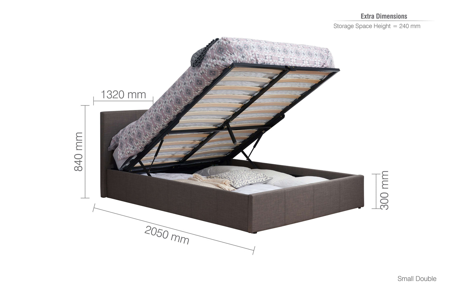 Berlin Fabric Ottoman Bed Frame – Stylish Upholstery, Smart Storage with Sprung Slats