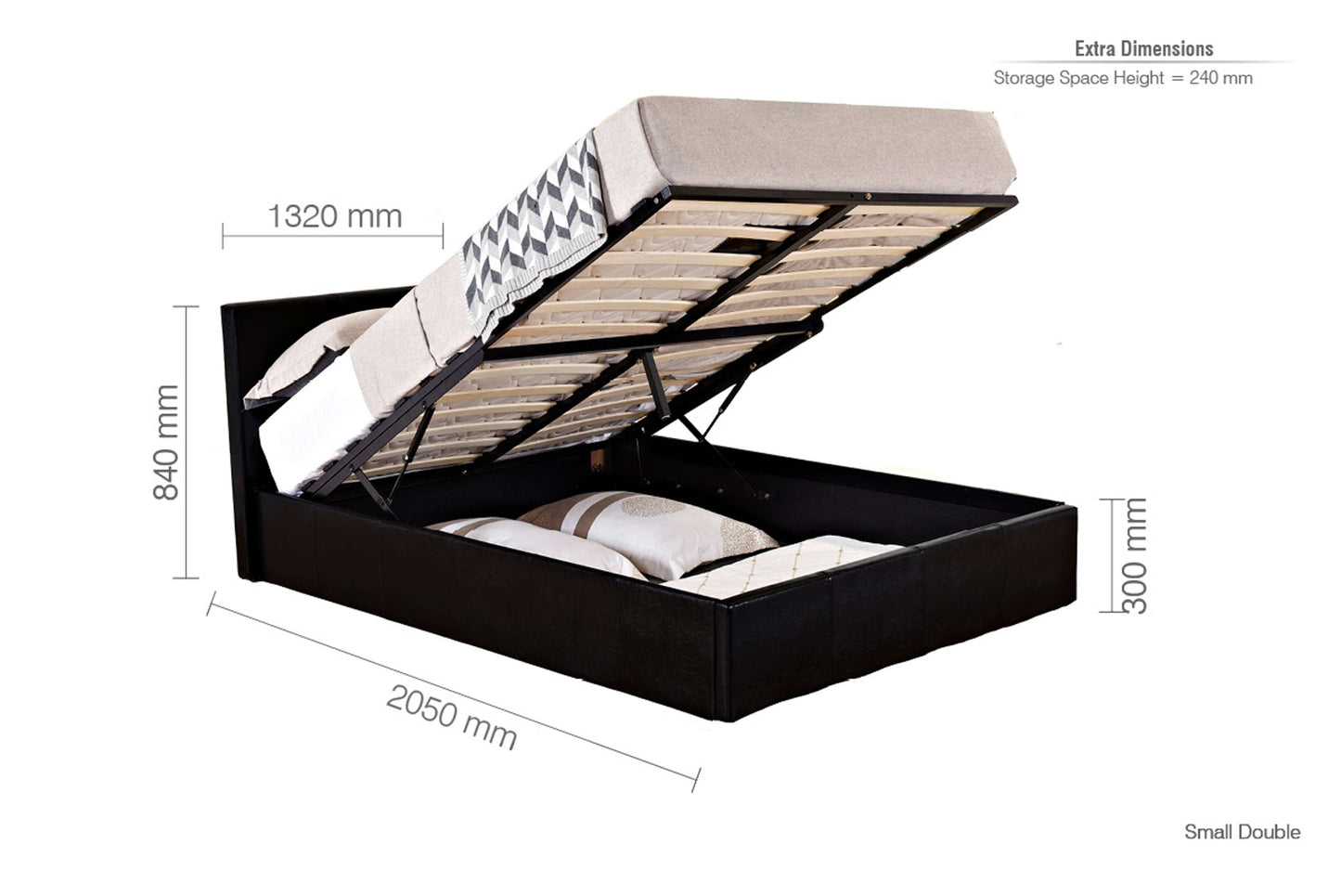 Berlin Fabric Ottoman Bed Frame – Stylish Upholstery, Smart Storage, Sprung Slatted Comfort
