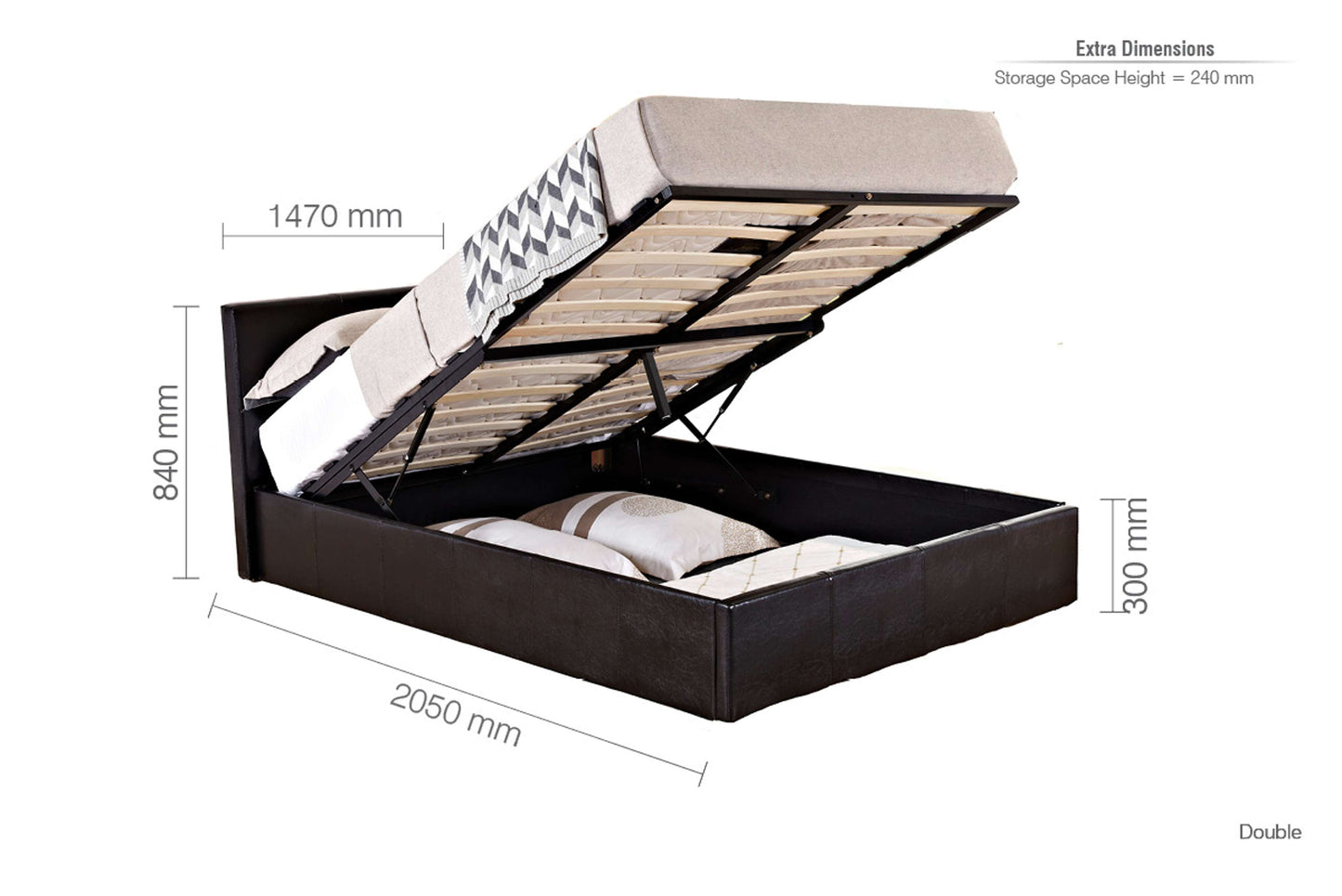 Berlin Fabric Ottoman Bed Frame – Stylish Upholstery, Smart Storage, Sprung Slatted Comfort