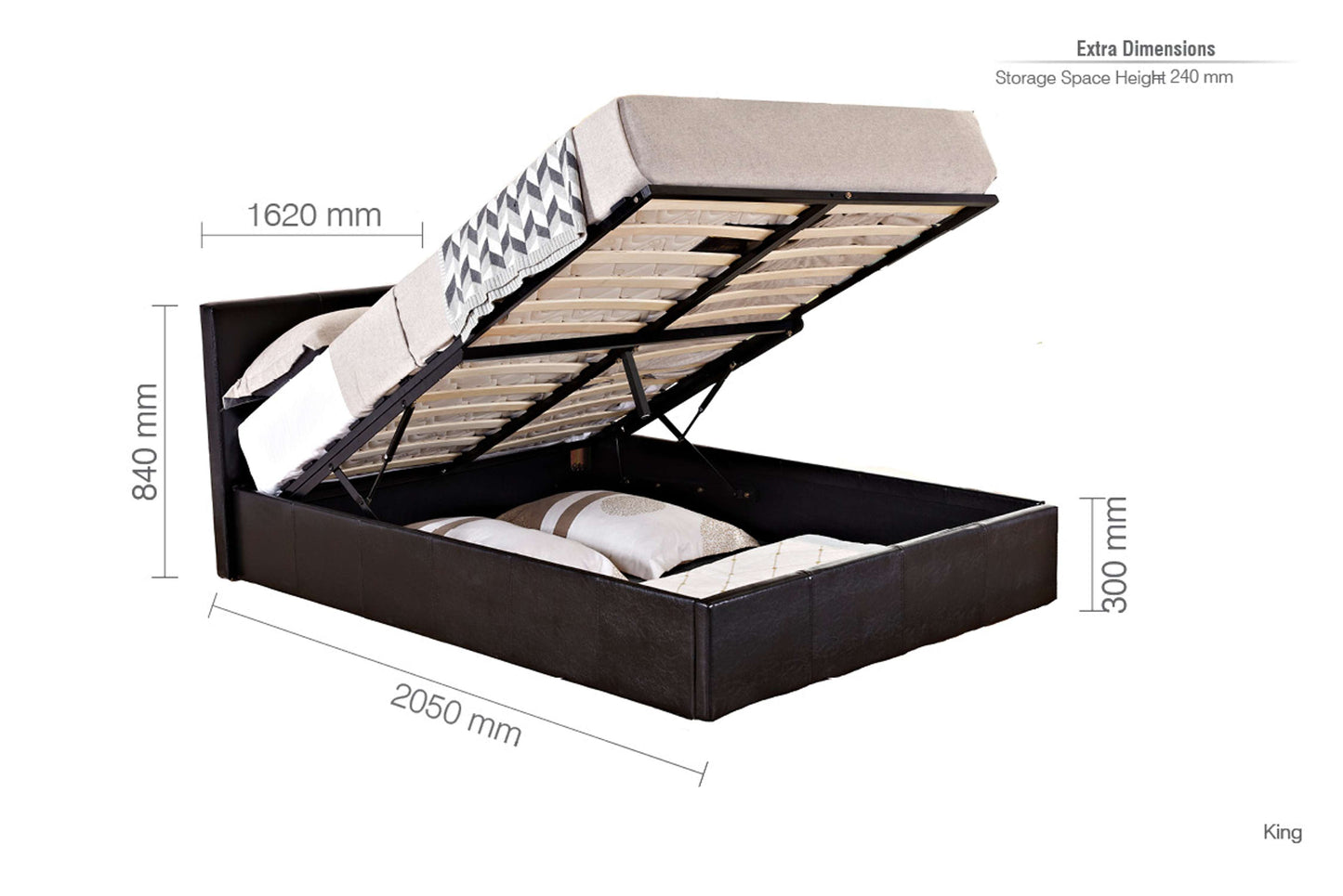 Berlin Fabric Ottoman Bed Frame – Stylish Upholstery, Smart Storage, Sprung Slatted Comfort