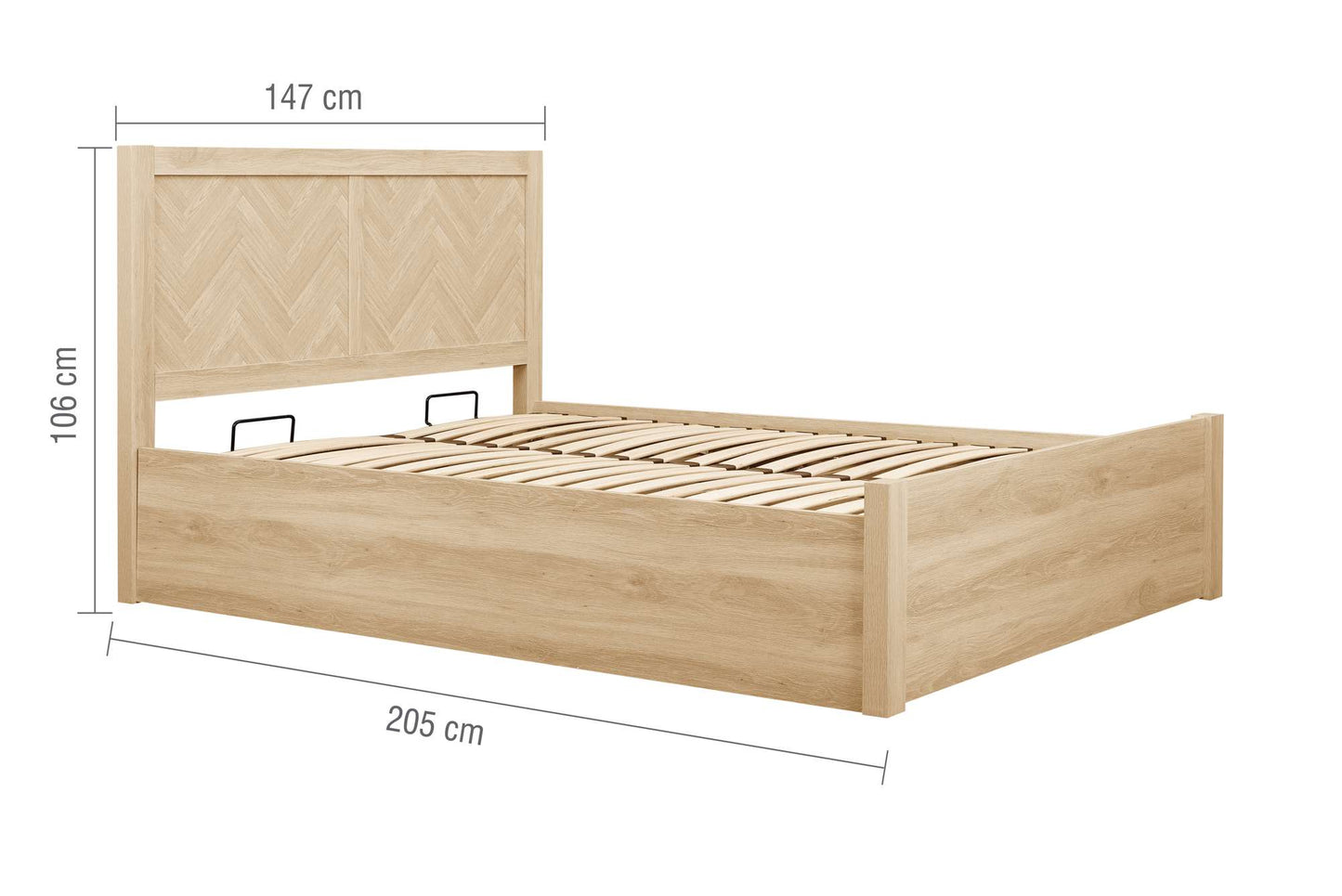 Herringford ottoman bed with cheveron patterns