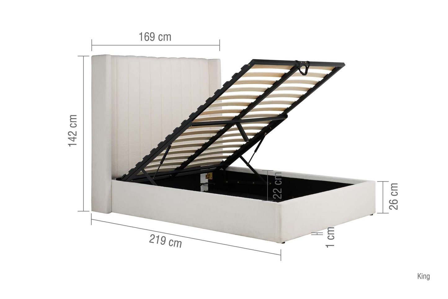 Maisey Ottoman Bed – Elegant Upholstery with Smart Storage