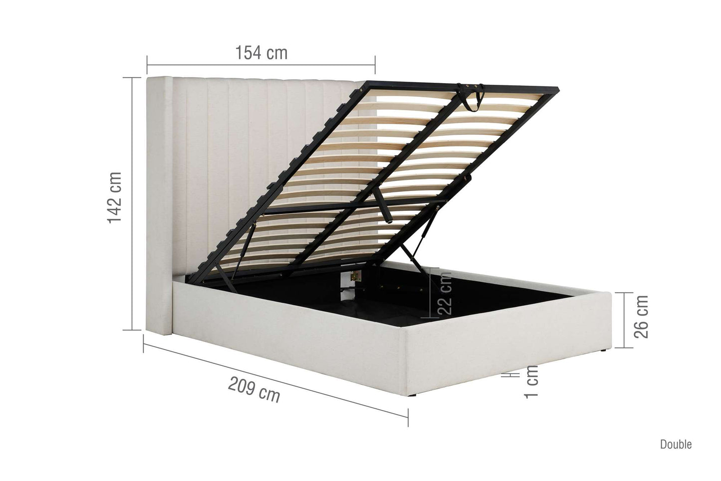 Maisey Ottoman Bed – Elegant Upholstery with Smart Storage