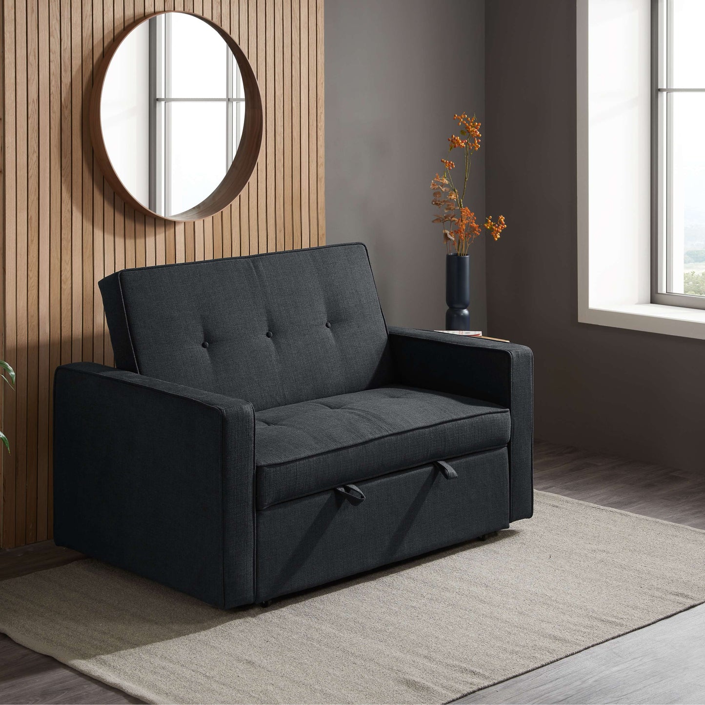 Otto Sofa Bed – Minimalist Grey Upholstery with Easy Fold-Out Design