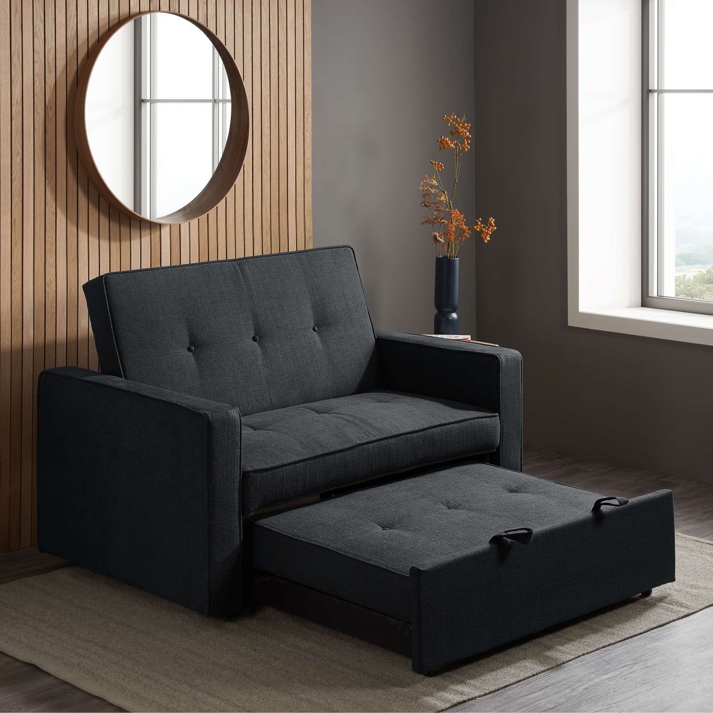 Otto Sofa Bed – Minimalist Grey Upholstery with Easy Fold-Out Design