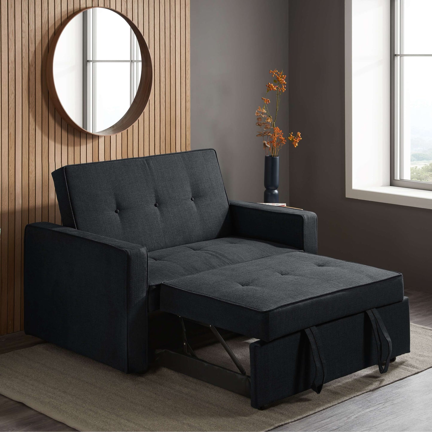 Otto Sofa Bed – Minimalist Grey Upholstery with Easy Fold-Out Design
