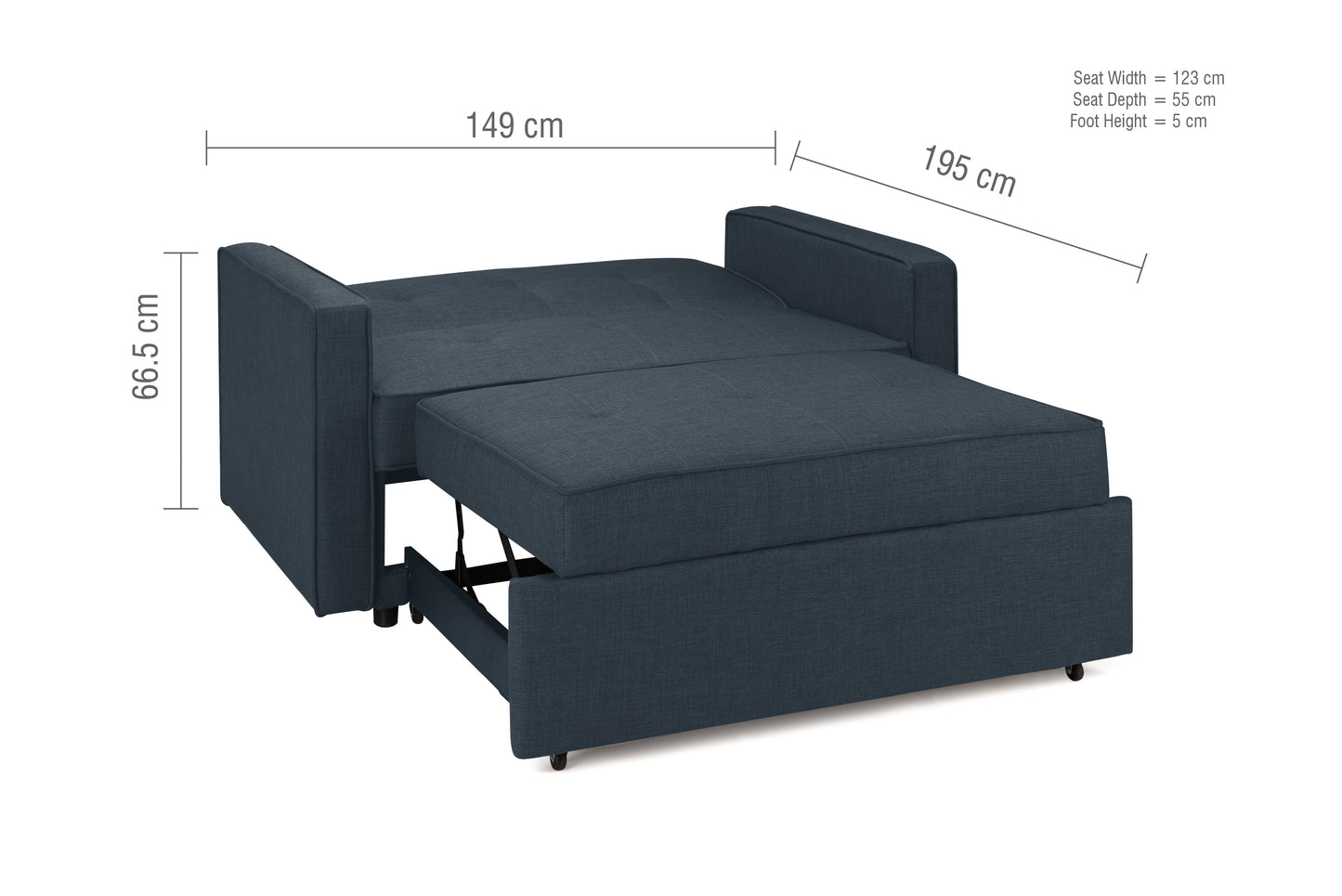 Otto Blue Sofa Bed – Modern Minimalist Style with Effortless Functionality