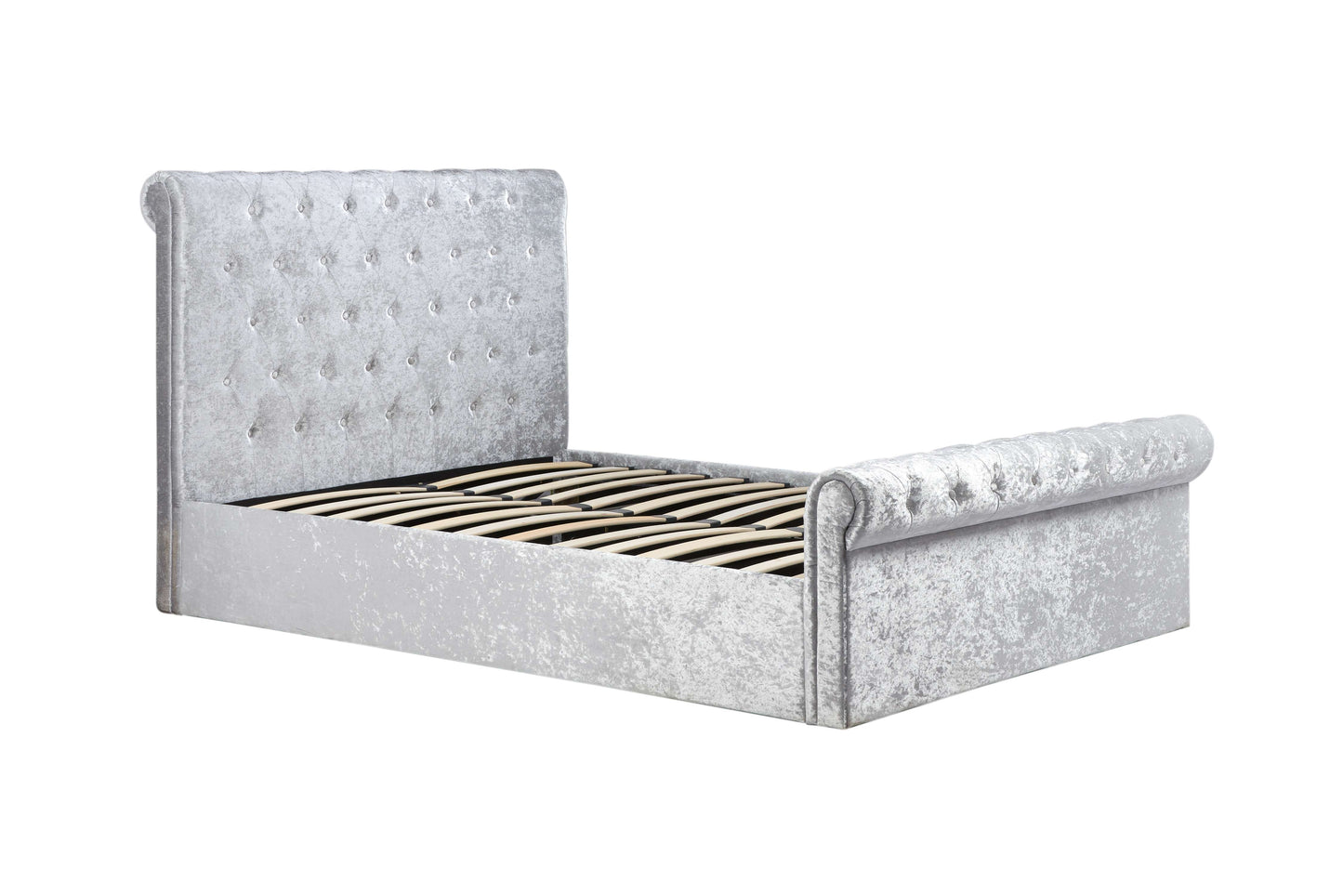 Sienna Side Ottoman Bed – Rolled Headboard with Flexible Side Storage