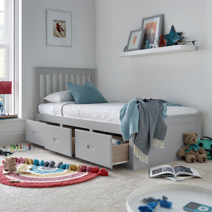Quest Kids Storage Bed – Wooden Frame with 3 Underbed Drawers