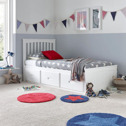 Quest Kids Storage Bed – Wooden Frame with 3 Underbed Drawers