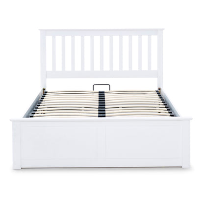 Malmo Ottoman Bed with Slatted Headboard and Foot-End Storage
