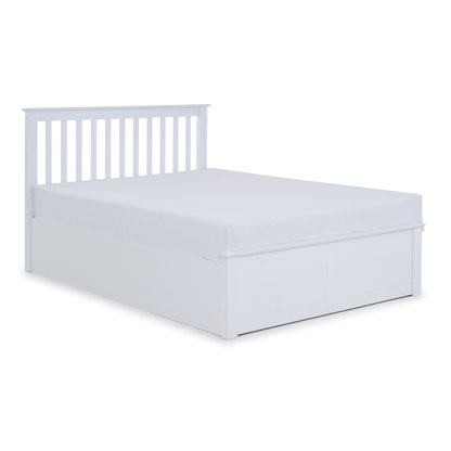 Malmo Ottoman Bed with Slatted Headboard and Foot-End Storage