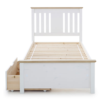 Chester Wooden Bed Frame with Under Bed Storage Drawers (white)