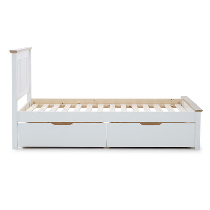 Chester Wooden Bed Frame with Under Bed Storage Drawers (white)