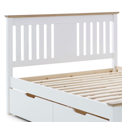Chester Double Bed Frame – White with Under-Bed Storage