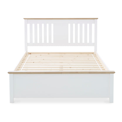 Chester Double Bed Frame – White with Under-Bed Storage