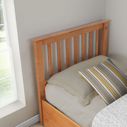 Francis Single Ottoman Bed – White Wooden Frame with Smart Side-Opening Storage (Oak)