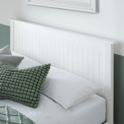 Dawson Ottoman Storage Bed – White Rubberwood Frame with Foot-End Lift