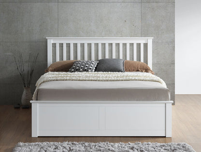 Malmo Ottoman Bed with Slatted Headboard and Foot-End Storage