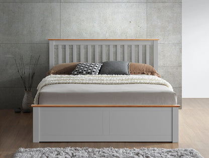 Malmo Ottoman Bed with Slatted Headboard and Foot-End Storage