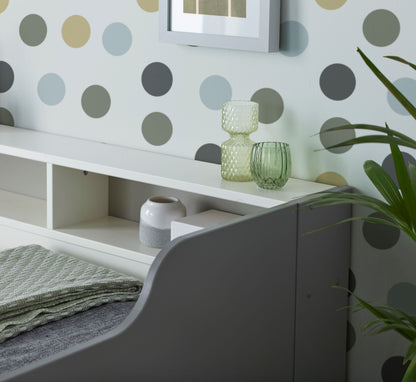 Tyler Guest Bed – White Solid Pine Frame with Shelves and Optional Trundle