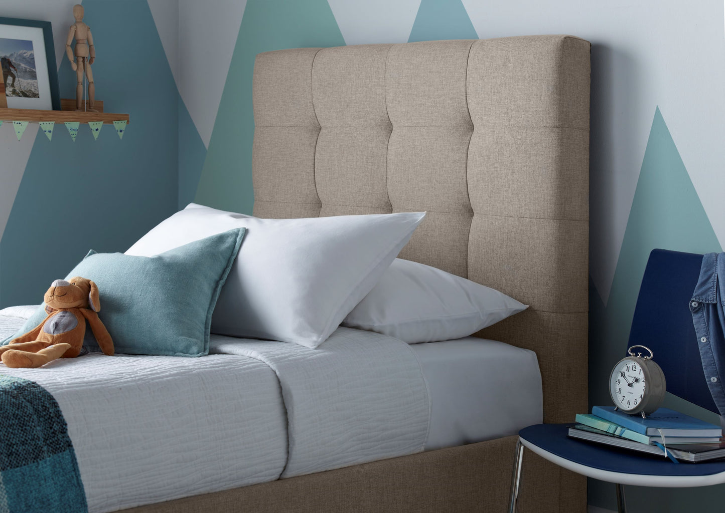 Candy Fabric Single Ottoman Bed