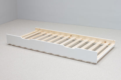 Copella Guest Bed – White Solid Pine Day Bed with Pull-Out Trundle (white)