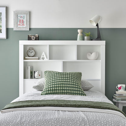 Oscar Single Ottoman Bed with Bookcase Headboard and Side-Opening Storage