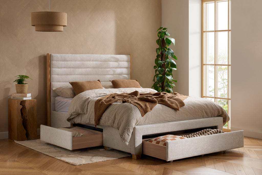 Arabella Bed Velvet with Storage Drawers