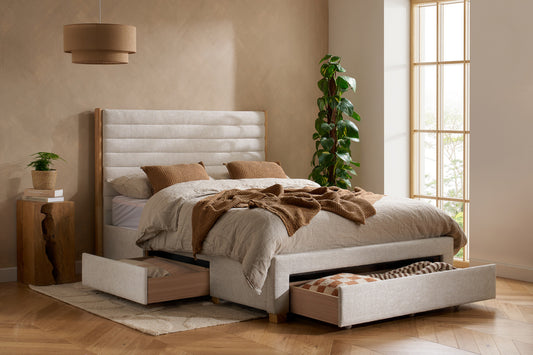 Arabella Bed Velvet with Storage Drawers