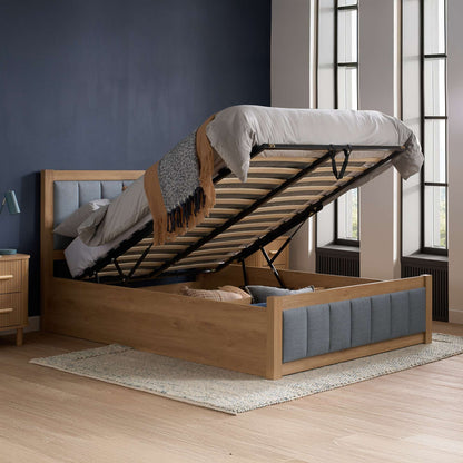 Belmont Ottoman Bed - Oak-Effect Frame & Fabric Upholster