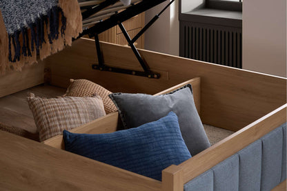 Belmont Ottoman Bed - Oak-Effect Frame & Fabric Upholster