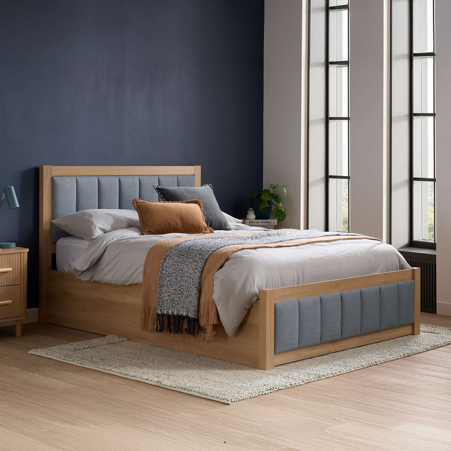 Belmont Ottoman Bed - Oak-Effect Frame & Fabric Upholster