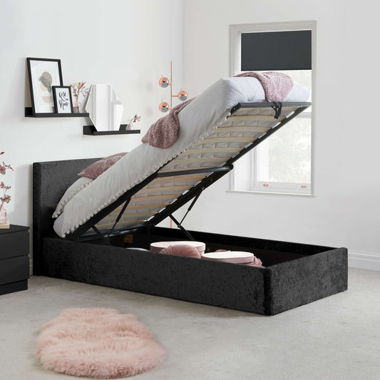 Berlin Fabric Ottoman Bed Frame – Stylish Upholstery, Smart Storage with Sprung Slats