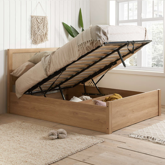 Croxley Rattan Ottoman Bed Frame – Timeless Style, Smart Storage for Natural Interiors