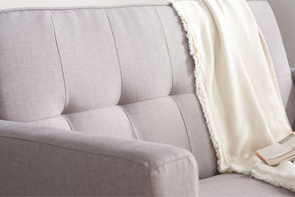 Ethan Sofa Bed – Retro Grey Upholstery with Compact Guest Bed Function