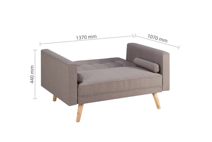 Ethan Sofa Bed – Retro Grey Upholstery with Compact Guest Bed Function