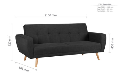 Farrow Sofa Bed – Compact Grey Upholstery for Modern Guest Spaces