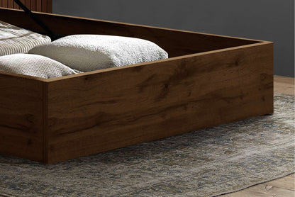 Halfden Ottoman Bed - Upholstered Ottoman Bed (Grey & White)