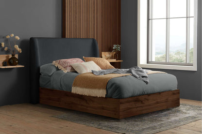 Halfden Ottoman Bed - Upholstered Ottoman Bed (Grey & White)